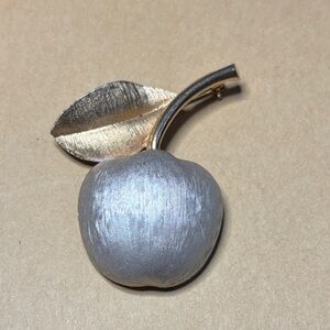 Silver and Gold Apple Brooch